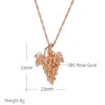 Kienl-collar con colgante grande de uva brillante para mujer, moda novedosa, único, Color oro rosa 585, regalo de joyería Vintage fino para uso diario 2