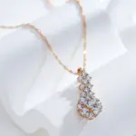 Kinel-collar con colgante de circón Natural para mujer, joyería Retro étnica diaria de lujo, Color oro rosa y plata, 585 3