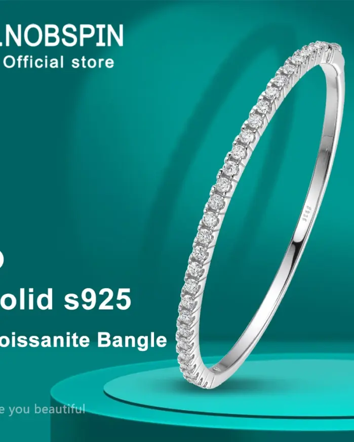 KNOBSPIN-brazaletes de moissanita para mujer, pulseras de diamantes de laboratorio de 2,5mm D VVS1, pulsera de plata de ley 925, regalo de cumpleaños y boda 1