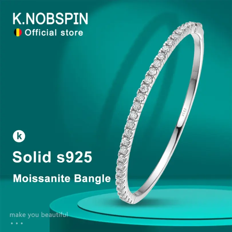 KNOBSPIN-brazaletes de moissanita para mujer, pulseras de diamantes de laboratorio de 2,5mm D VVS1, pulsera de plata de ley 925, regalo de cumpleaños y boda 1 KNOBSPIN-brazaletes de moissanita para mujer, pulseras de diamantes de laboratorio de 2,5mm D VVS1, pulsera de plata de ley 925, regalo de cumpleaños y boda 1