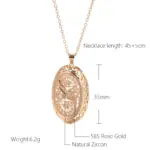 Kinel-collar con colgante grande para mujer, Color oro rosa 585, flores huecas a la moda, accesorios de circón Natural, joyería diaria 2