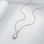Kinel, moda novedosa, collar con colgante redondo de Color oro rosa 585, accesorios de circón Natural blanco brillante para mujer, joyería fina diaria 5
