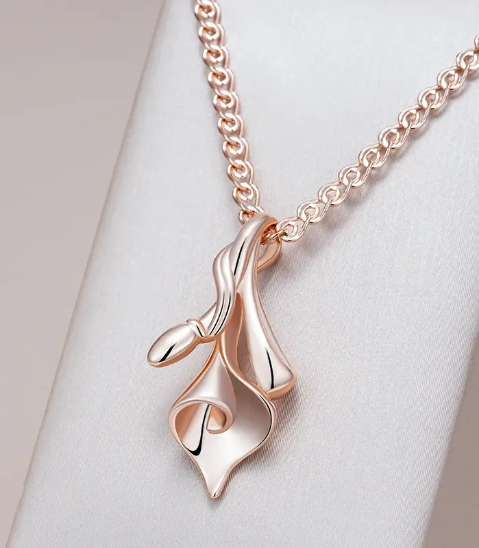 Kinel-collar con colgante nupcial étnico de flor única para mujer, moda 585, Color oro rosa, joyería fina diaria de alta calidad 1