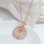 Kinel-collar de flores huecas de oro rosa 585 para mujer, circonita Natural, joyería étnica diaria para fiesta de boda, novedad de 2023 5