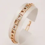 Kinel-pulsera de eslabones cuadrados de oro rosa para mujer, brazalete de circón Natural de lujo, pulseras diarias finas, joyería de boda étnica, 585 1