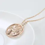 Kinel-collar con colgante de árbol de la suerte para mujer, Color oro rosa 585, colgante de circón Natural a la moda, joyería Vintage fina diaria 5