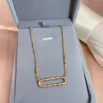 Kinel-collar con colgante brillante de lujo para mujer, joyería fina diaria de alta calidad, geometría, Color oro rosa 585 3