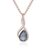 Kinel-collar con colgante de circón Natural gris brillante para mujer, moda 585, Color oro rosa, joyería Vintage fina diaria de alta calidad 6
