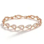 Pulsera Kinel Hot 585 de oro rosa con diseño geométrico de corazón para mujer, circonita natural, moderna, para uso diario, regalos para fiestas, joyería de boda 1