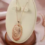 Kinel-collar con colgante grande para mujer, Color oro rosa 585, flores huecas a la moda, accesorios de circón Natural, joyería diaria 6