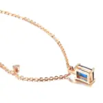 Kinel-collar con colgante de piedra azul cuadrado para mujer, colgante de circón Natural de Color oro rosa 585, joyería fina diaria 4