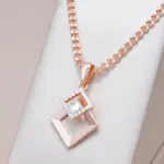 Kinel moda novedosa 585 collar con colgante de mezcla de colores oro rosa y plata para mujer accesorios de circón Natural brillante joyería fina diaria 1