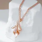 Kinel-collar con colgante nupcial étnico de flor única para mujer, moda 585, Color oro rosa, joyería fina diaria de alta calidad 3