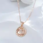 Kinel-collares étnicos de lujo con colgantes huecos para mujer, Color oro rosa 585, accesorios de circón Natural, joyería fina diaria 3