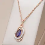 Kinel inusual brillante púrpura colgante de circón Natural collar para mujer de lujo 585 Color oro rosa boda fiesta joyería fina diaria 1