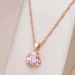 Kinel-collar de circón Natural rosa romántico para mujer, oro rosa 585, regalo de pareja de lujo, colgante Simple, joyería fina diaria 1