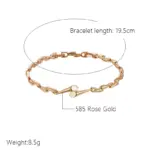 Kinel-pulsera geométrica de Color oro rosa para mujer, moda 585, Metal brillante de lujo, joyería fina diaria para boda y novia, novedad de 2023 2