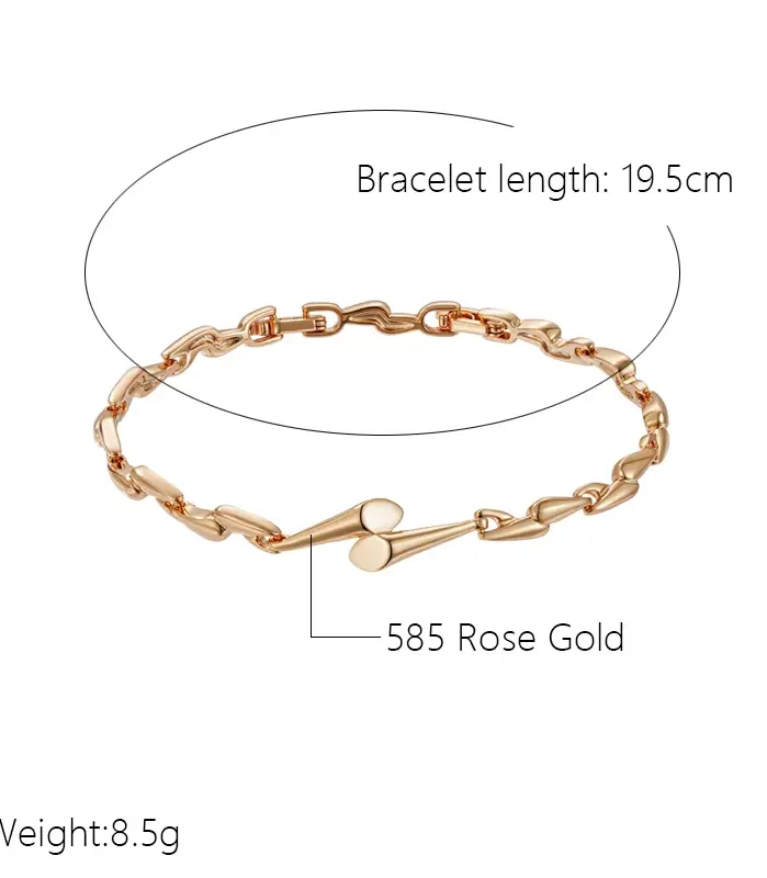 Kinel-pulsera geométrica de Color oro rosa para mujer, moda 585, Metal brillante de lujo, joyería fina diaria para boda y novia, novedad de 2023 2
