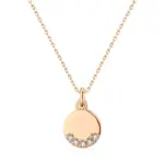 Kinel-collares con colgante de moneda redonda para mujer, Color oro rosa 585, circonita Natural Simple, colgante brillante, joyería fina para fiesta 6
