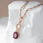 Kinel-collares con colgante de circón Natural rojo para mujer, Color oro rosa, colgante de flor de cristal, joyería Vintage fina diaria, tendencia 585 3