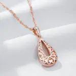 Kinel-collar con colgante brillante único para mujer, moda 585, Color oro rosa, flor de Metal, joyería Retro fina de alta calidad 3