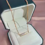 Kinel-collar con colgante geométrico para mujer, Color oro rosa 585, circonita Natural brillante, inusual, creativo, diario, regalo de joyería fina 3