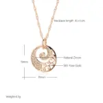 Kinel-collar con colgante de oro rosa 585 de lujo para mujer, flor de cristal, circón Natural, boda nupcial, joyería fina diaria de alta calidad 2