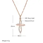 Kinel-collar con colgante de cruz de Color oro rosa 585, lujo, para mujeres y hombres, Iglesia Ortodoxa, Jesús, abalorio brillante, joyería fina diaria 2