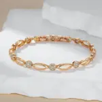Kinel tendencia novedosa Simple 585 pulsera de Color oro rosa para mujer circón Natural de lujo novia boda joyería fina diaria 2023 nuevo 5