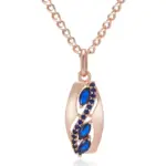 Kinel-collar con colgante de circonita Natural para mujer, rombos brillantes, azul, moda 585, Color oro rosa, joyería Vintage fina diaria 6