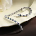 KNOBSPIN Pulseras de tenis de moissanita azul para mujer y hombre, 3mm, 4mm, diamante de cultivo de laboratorio con certificado, pulsera chapada en plata 925 de 18k 4