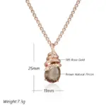 Kinel, collar con colgante de serpiente de circón Natural marrón único para mujer, tendencia 585, Color oro rosa, joyería Animal de alta calidad 2