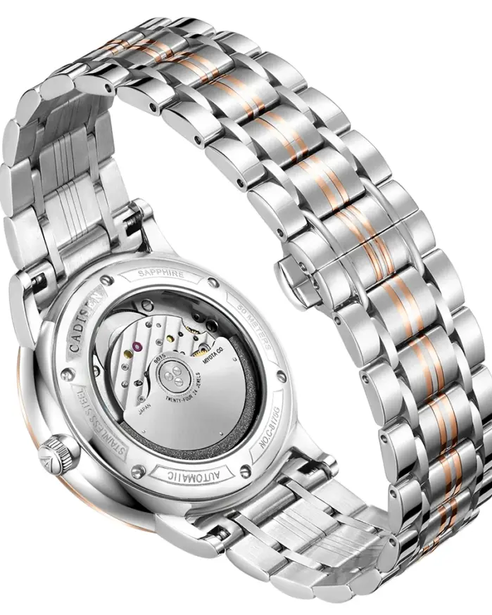 Relojes de Pulsera Mecánicos CADISEN con Movimiento MIYOTA 9015, Reloj Automático Ultrafino, Zafiro, Resistente al Agua, Oro Rosa, Relojes de Negocios 2