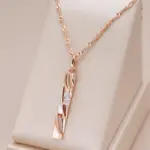 Kinel-collar con colgante de circón hueco geométrico, chapado en oro rosa y plata 585, joyería fina diaria para boda, regalo 1