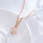 Kinel-collar con colgante cuadrado hueco Simple para mujer, Color oro rosa 585, accesorios de circón Natural, joyería fina diaria 3