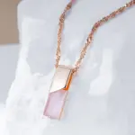 Kienl Trend-collar con colgante de circón Natural rosa cuadrado para mujer, Color oro rosa 585, accesorios exquisitos, joyería fina diaria 3