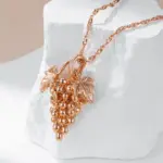 Kienl-collar con colgante grande de uva brillante para mujer, moda novedosa, único, Color oro rosa 585, regalo de joyería Vintage fino para uso diario 3