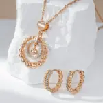 Kinel-collar con colgante de circonita Natural para mujer, cuenta brillante, Color oro rosa y plata, mezcla diaria, joyería fina Retro, moda 585 5