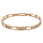 Kinel-pulsera de eslabones cuadrados a la moda para mujer, de lujo, Color oro rosa 585, con circón Natural, joyería étnica para boda, joyería fina para uso diario 6