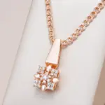 Kinel-collar con colgante de flor de cristal para mujer, Color oro rosa 585, accesorios de circón Natural totalmente brillante, joyería fina diaria 1