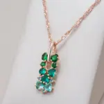 Kinel-collar con colgante de circón Natural verde brillante para mujer, tendencia 585, Color oro rosa, joyería fina para boda, regalo de cristal 1