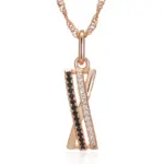 Kinel moda negro con colgante de circón Natural blanco collar de mujer de lujo 585 Color oro rosa colgante Vintage joyería diaria 6