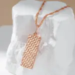 Kinel, collar con colgante brillante a la moda novedosa para mujer, colgante cuadrado Simple de Color oro rosa 585, joyería diaria de alta calidad 3