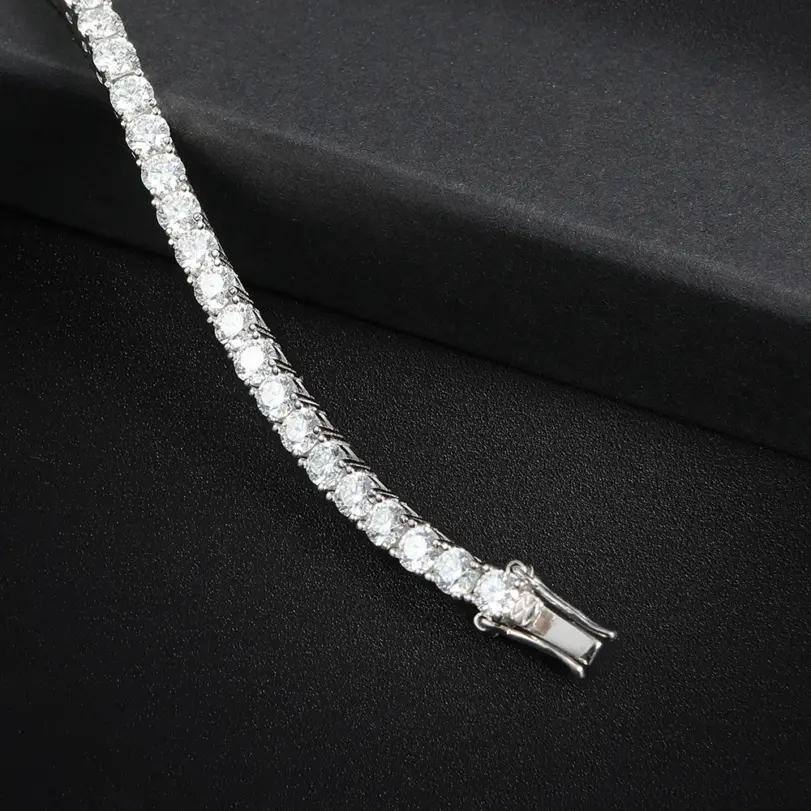 KNOBSPIN-collar de pulsera de tenis de moissanita de 5mm para mujer, de Plata de Ley 925, Diamante de laboratorio D VVS1 con joyería con certificado GRA 3