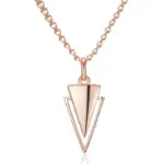 Kinel, collares con colgante brillante a la moda novedosa para mujer, colgante triangular Simple de oro rosa 585, joyería fina diaria de alta calidad 6