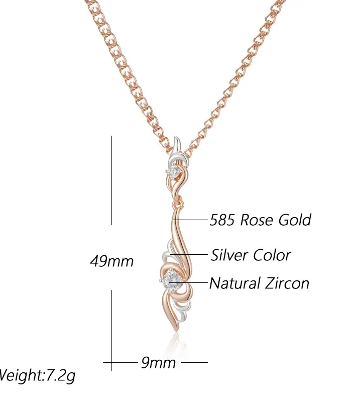 Kinel-collar con colgante en forma de flor única para mujer, moda 585, oro rosa, plata, mezcla de colores, colgante bohemio, joyería étnica diaria 2