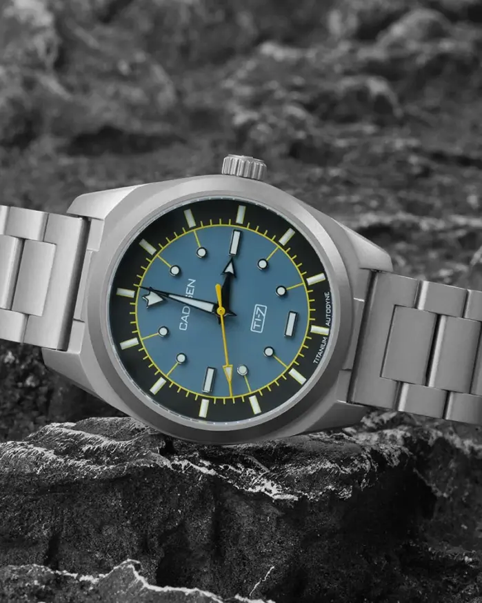 CADISEN TI-7 AUTODYNE Reloj de pulsera de acero y titanio, reloj mecánico automático para hombre, reloj de pulsera MIYOTA 8215, relojes resistentes al agua hasta 100M 1