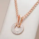 Kinel-collar con colgante de circonita Natural brillante para mujer, diseño único, Color oro rosa 585, regalo de joyería para boda y novia 1