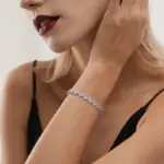 KNOBSPIN D VVS1 pulsera de tenis de moissanita, pulseras de trébol de cuatro hojas de plata de ley s925 con certificado GRA de diamante de 2mm para mujer 6