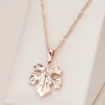 Kinel, nueva tendencia, collar con colgante de hoja para mujer, moda 585, Color oro rosa, joyería de Metal creativa, collar diario romántico único 1